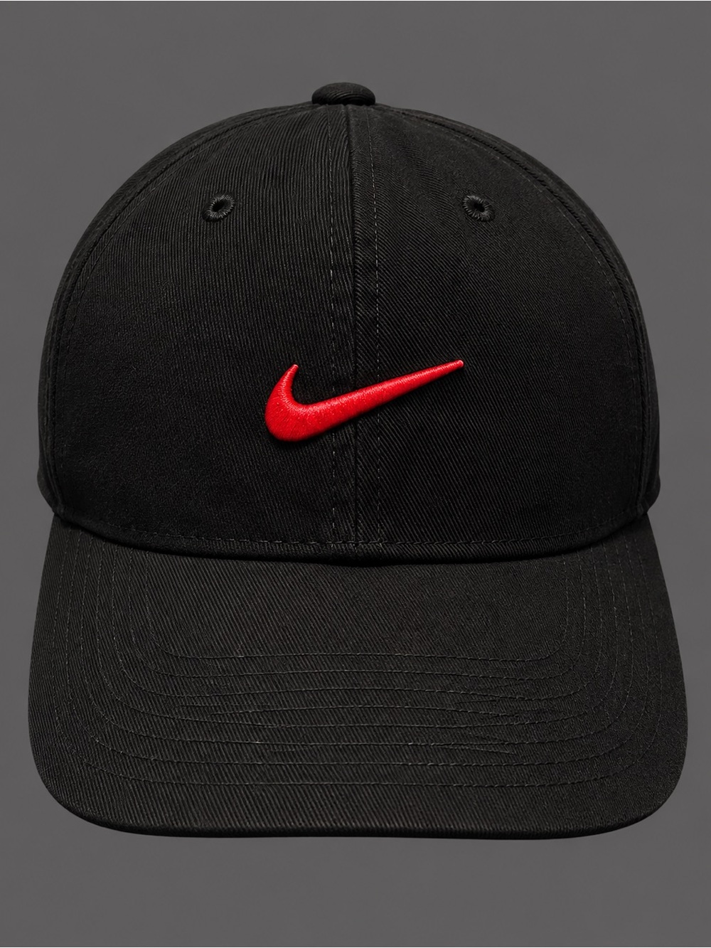 Nike Black Baseball Cap with Red Swoosh